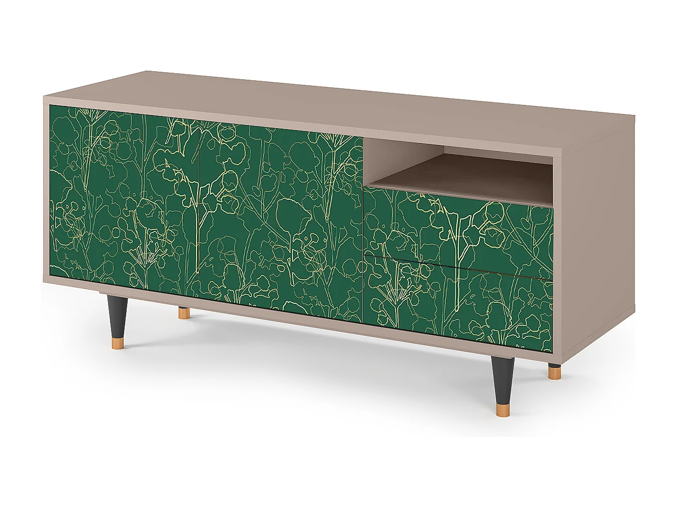 TV-Möbel - 125х56х41 cm - T7 - Emerald Forest, Latte