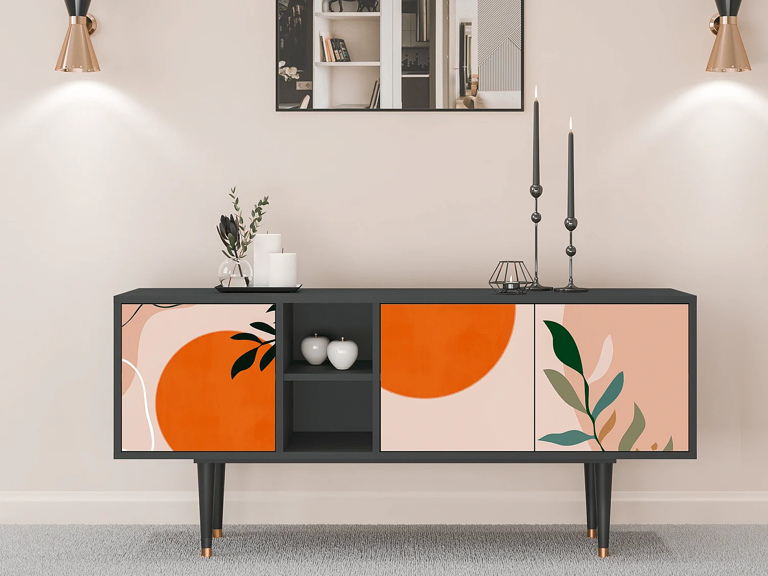 Mueble de TV - 150х69х41 cm - T5 - Artwork, Antracita