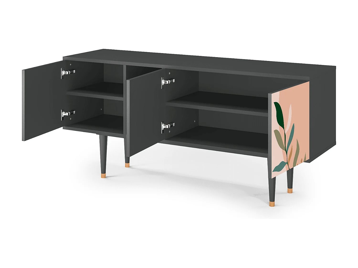 Mueble de TV - 150х69х41 cm - T5 - Artwork, Antracita