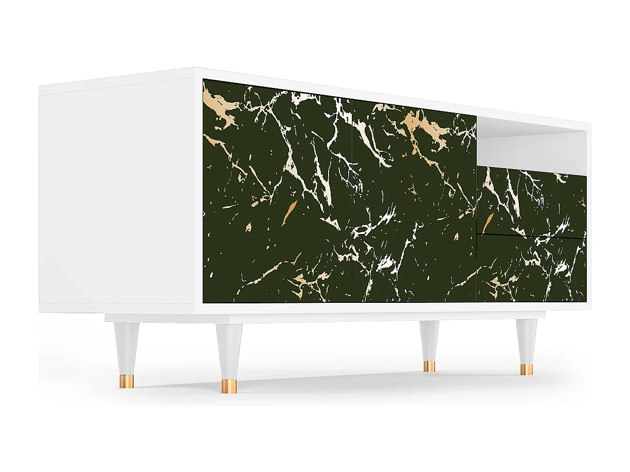 TV-Möbel - 125х56х41 cm - T7 - Amazon Forest, Weiß