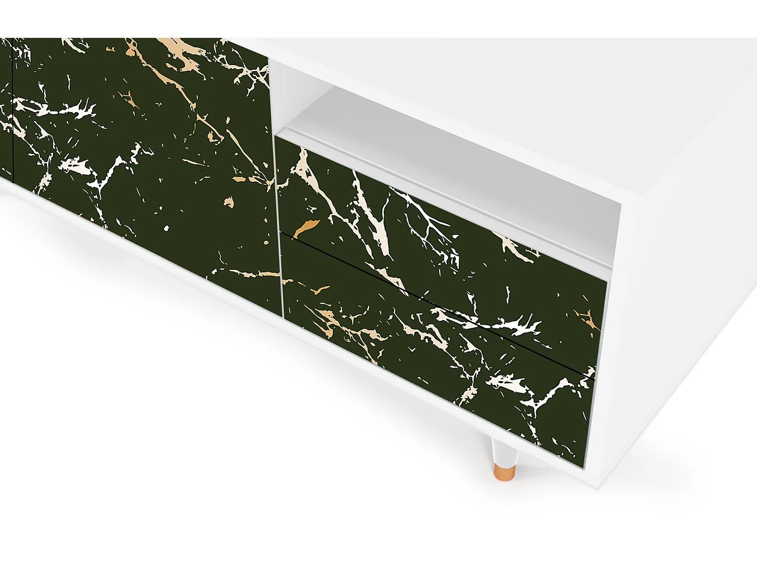 TV-Möbel - 125х56х41 cm - T7 - Amazon Forest, Weiß