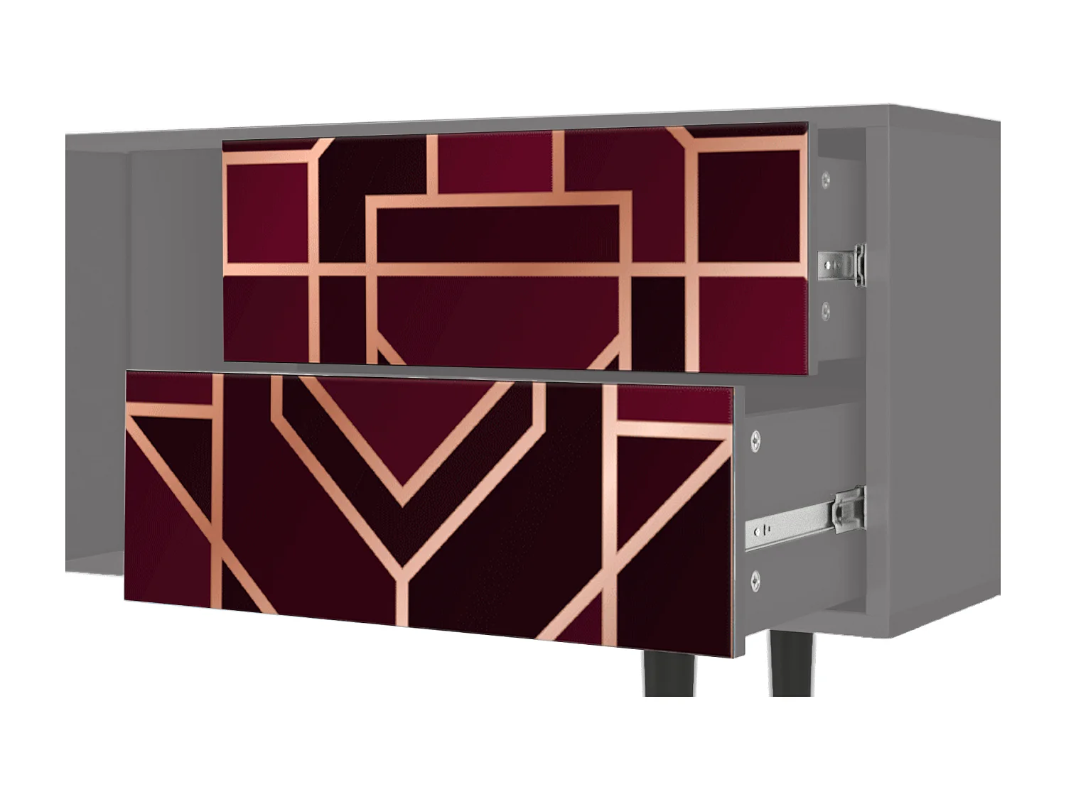 Mobile TV - 170х69х48 cm - T1 - Burgundy Jewelery, Grigio