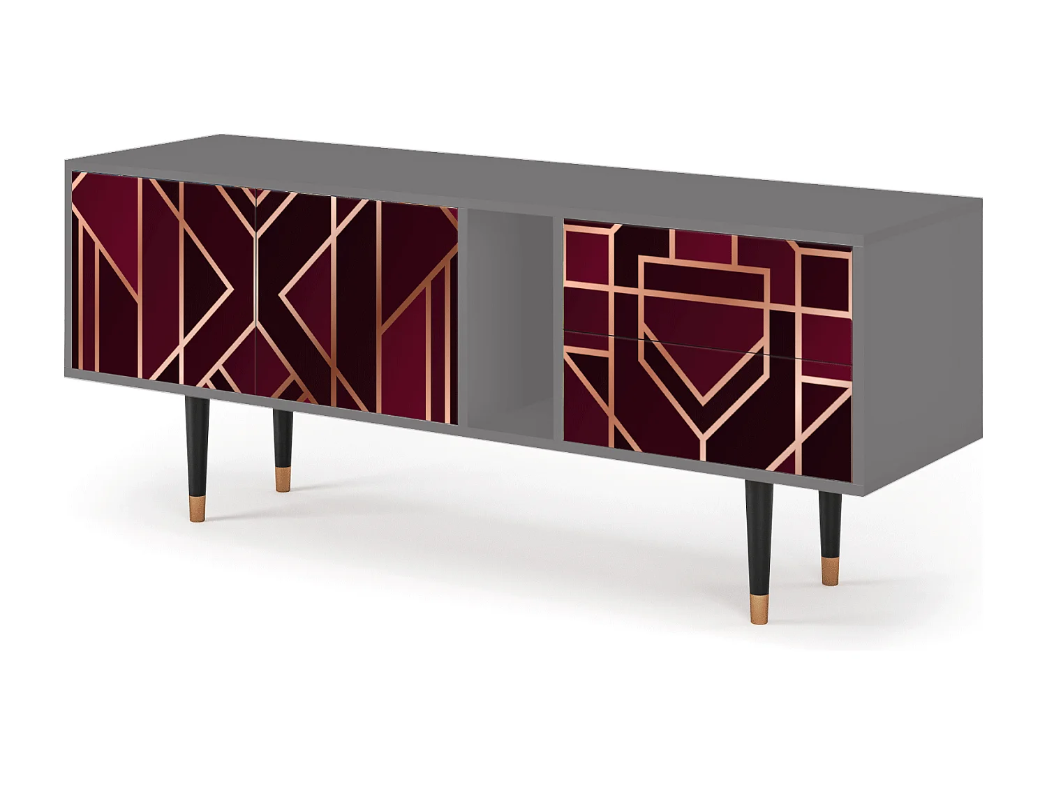 TV-meubel - 170х69х48 cm - T1 - Burgundy Jewelery, Grijs