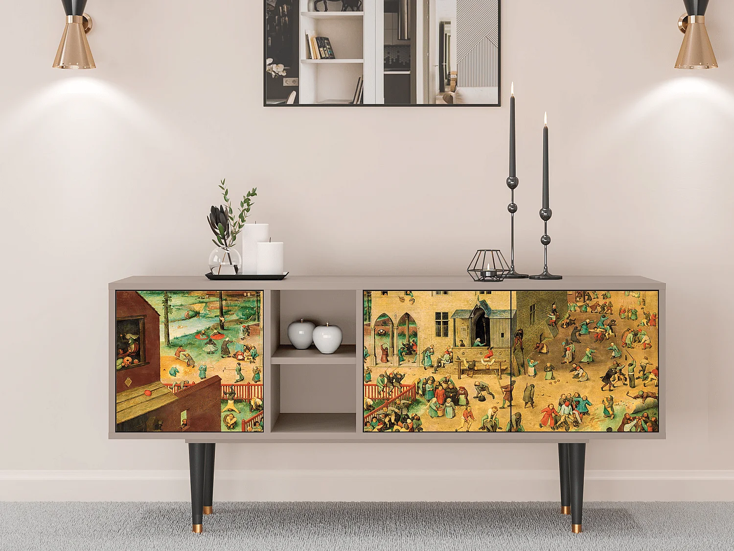 Mobile TV - 150х69х41 cm - T5 - Children Games, Latte