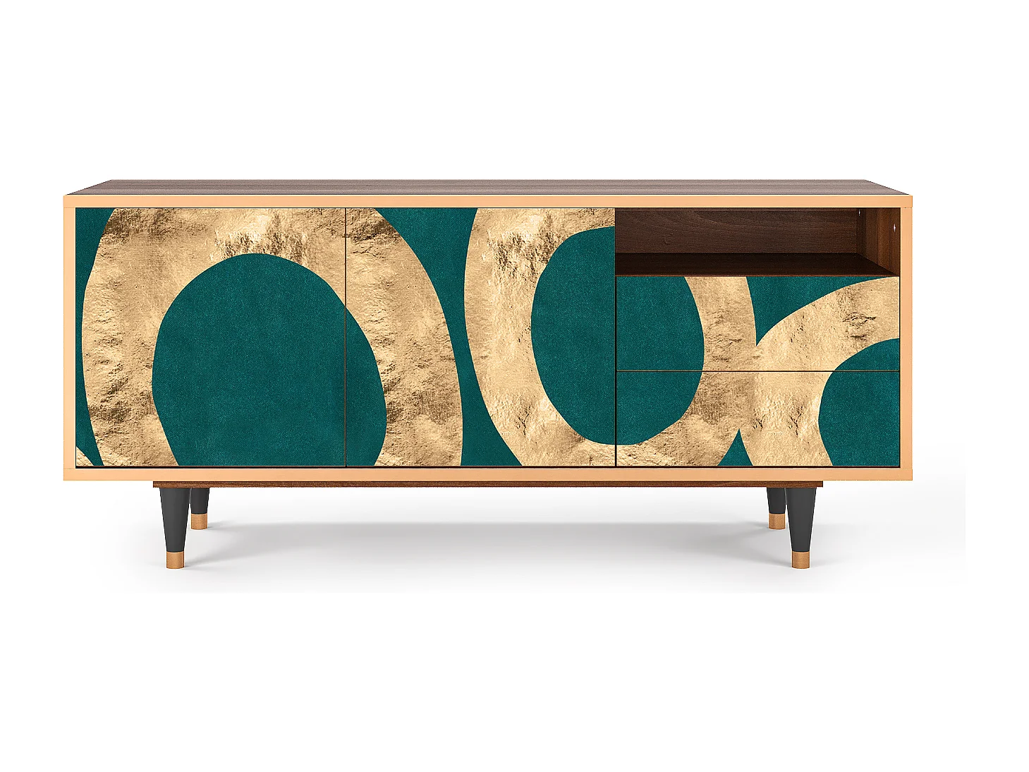 Mueble de TV - 125х56х41 cm - T7 - Zircon Sphere, Nogal