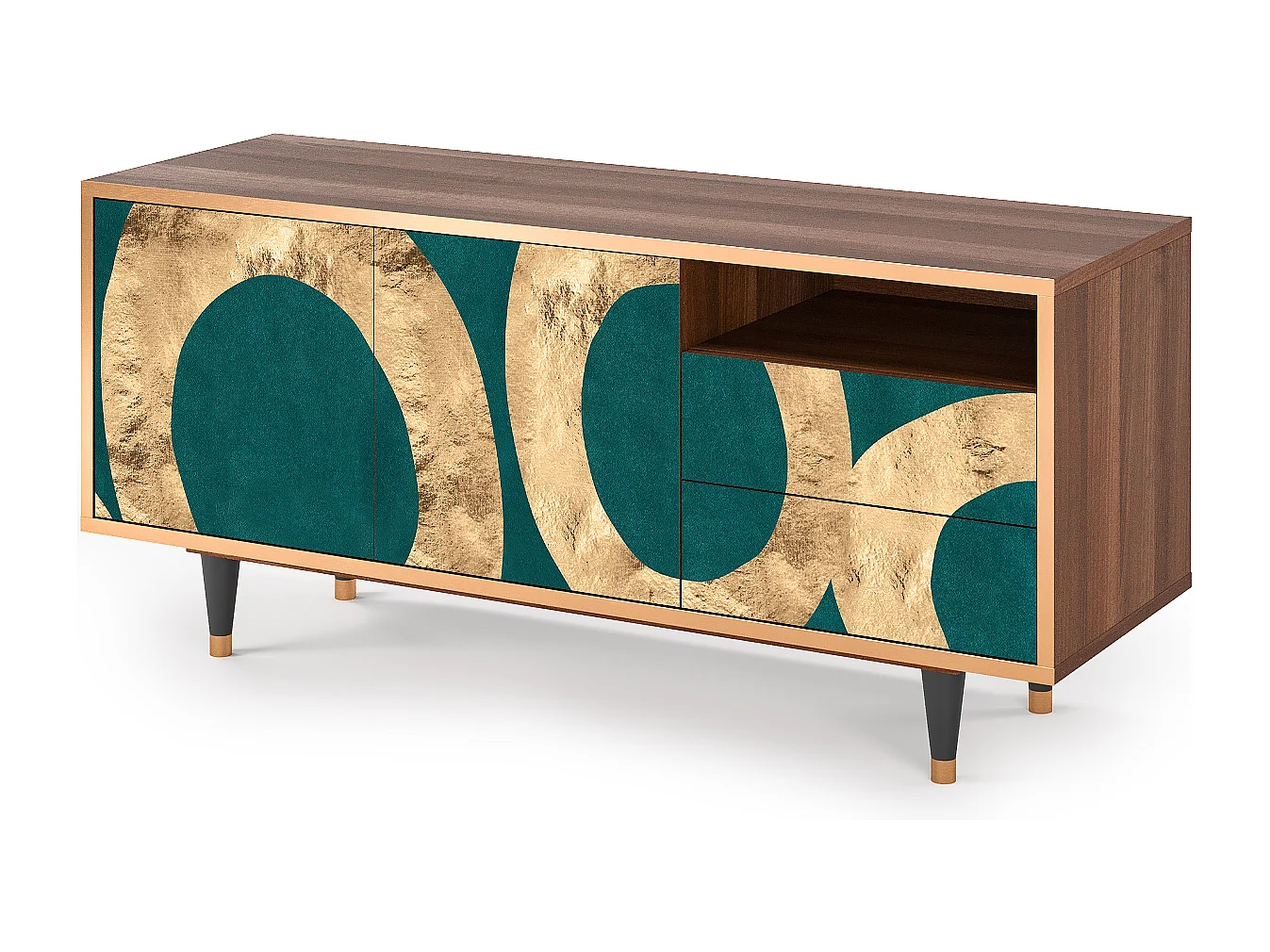 Mueble de TV - 125х56х41 cm - T7 - Zircon Sphere, Nogal