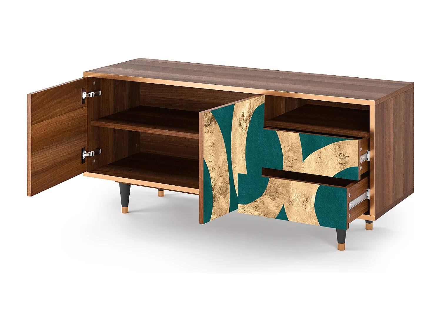 Meuble TV - 125х56х41 cm - T7 - Zircon Sphere, Noyer