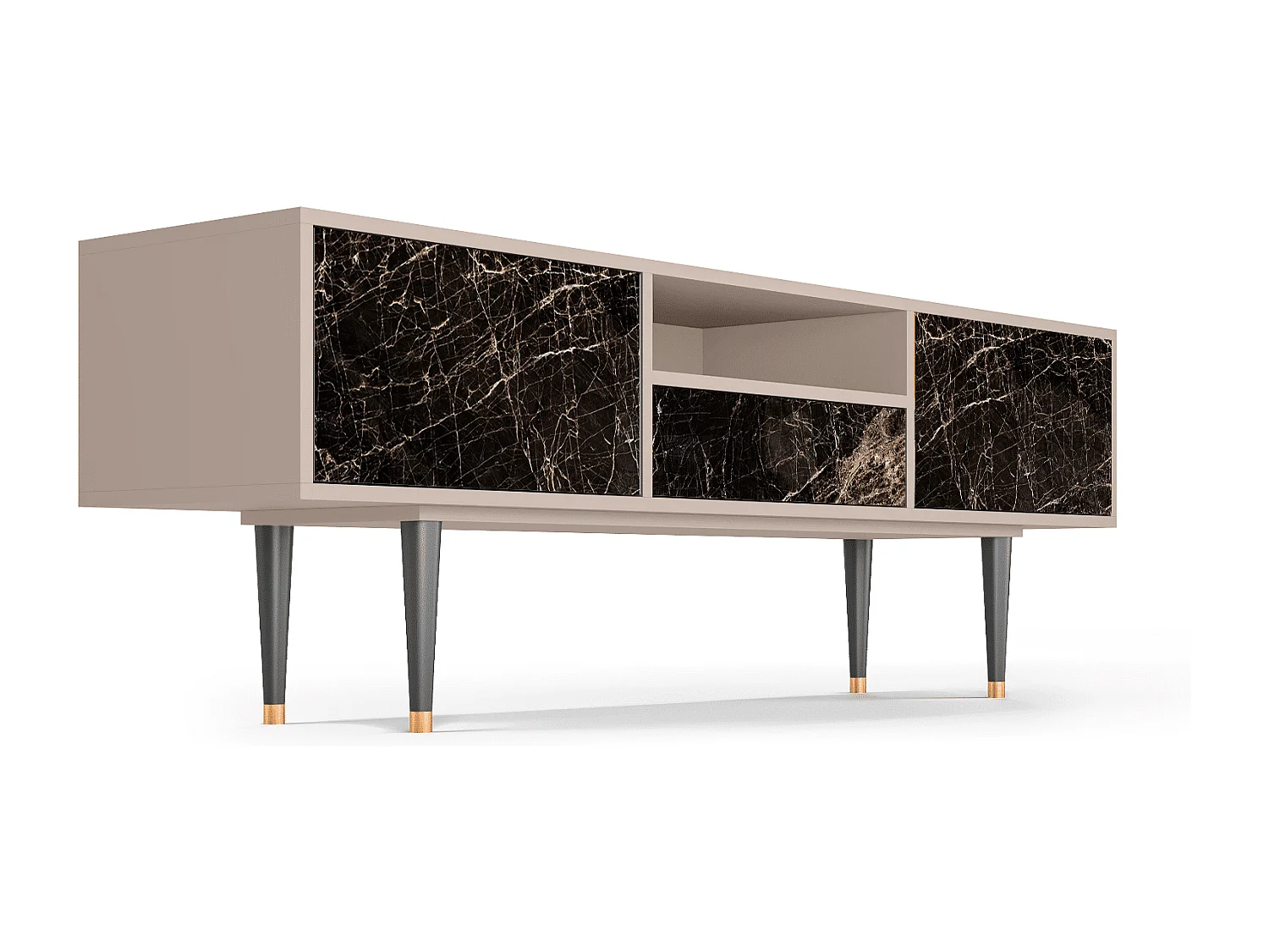 Meuble TV - 170х59х41 cm - T6 - Night Abyss, Latte