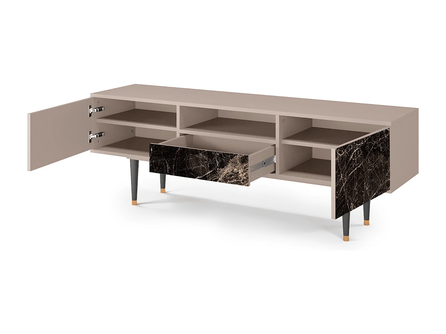 Meuble TV - 170х59х41 cm - T6 - Night Abyss, Latte