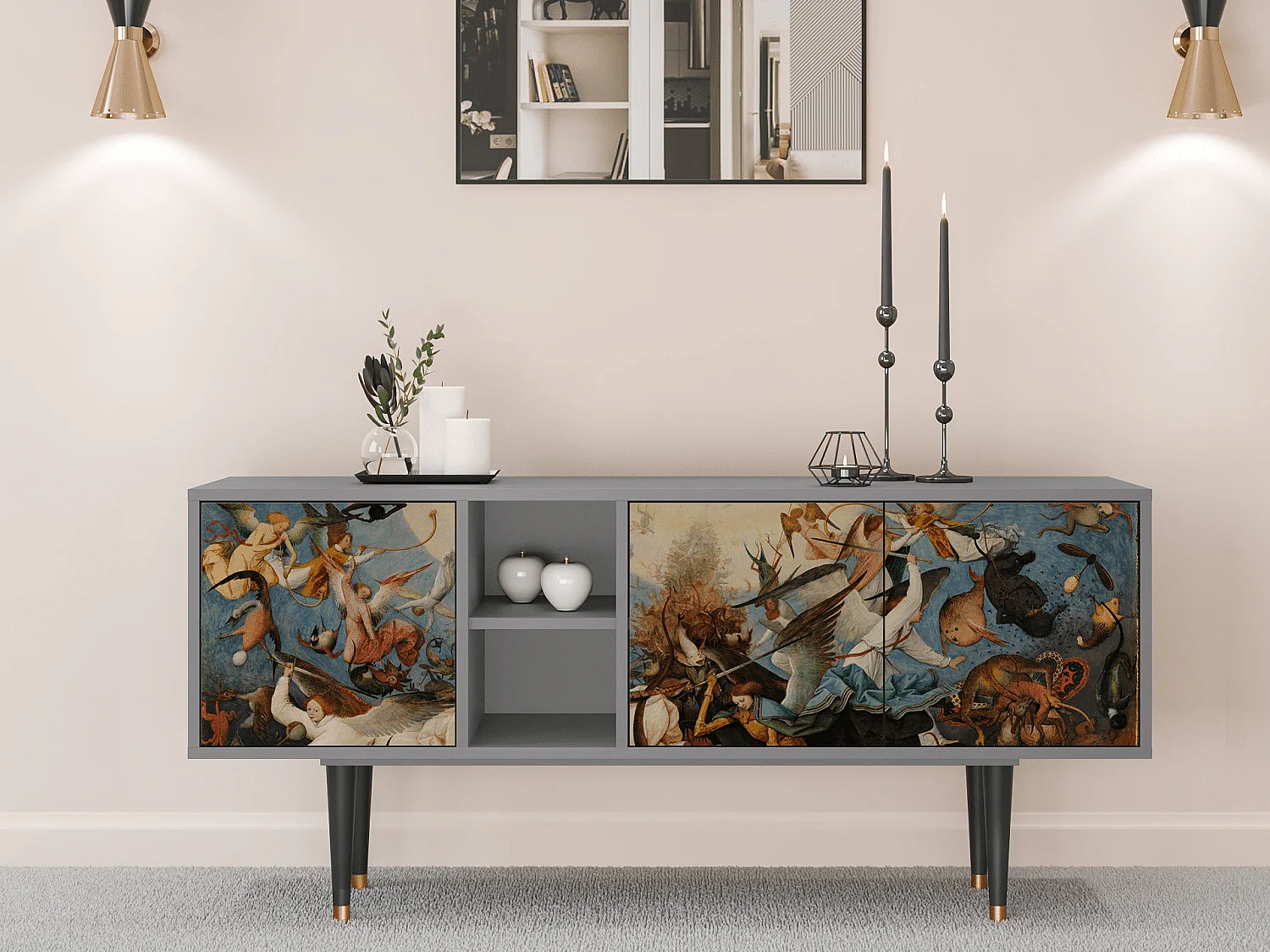 Meuble TV - 150х69х41 cm - T5 - The Fall, Gris