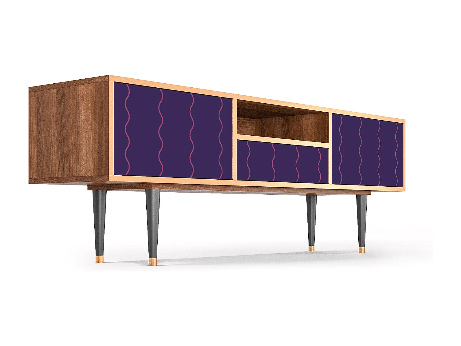 Mueble de TV - 170х59х41 cm - T6 - Grape Maccaroni, Nogueira