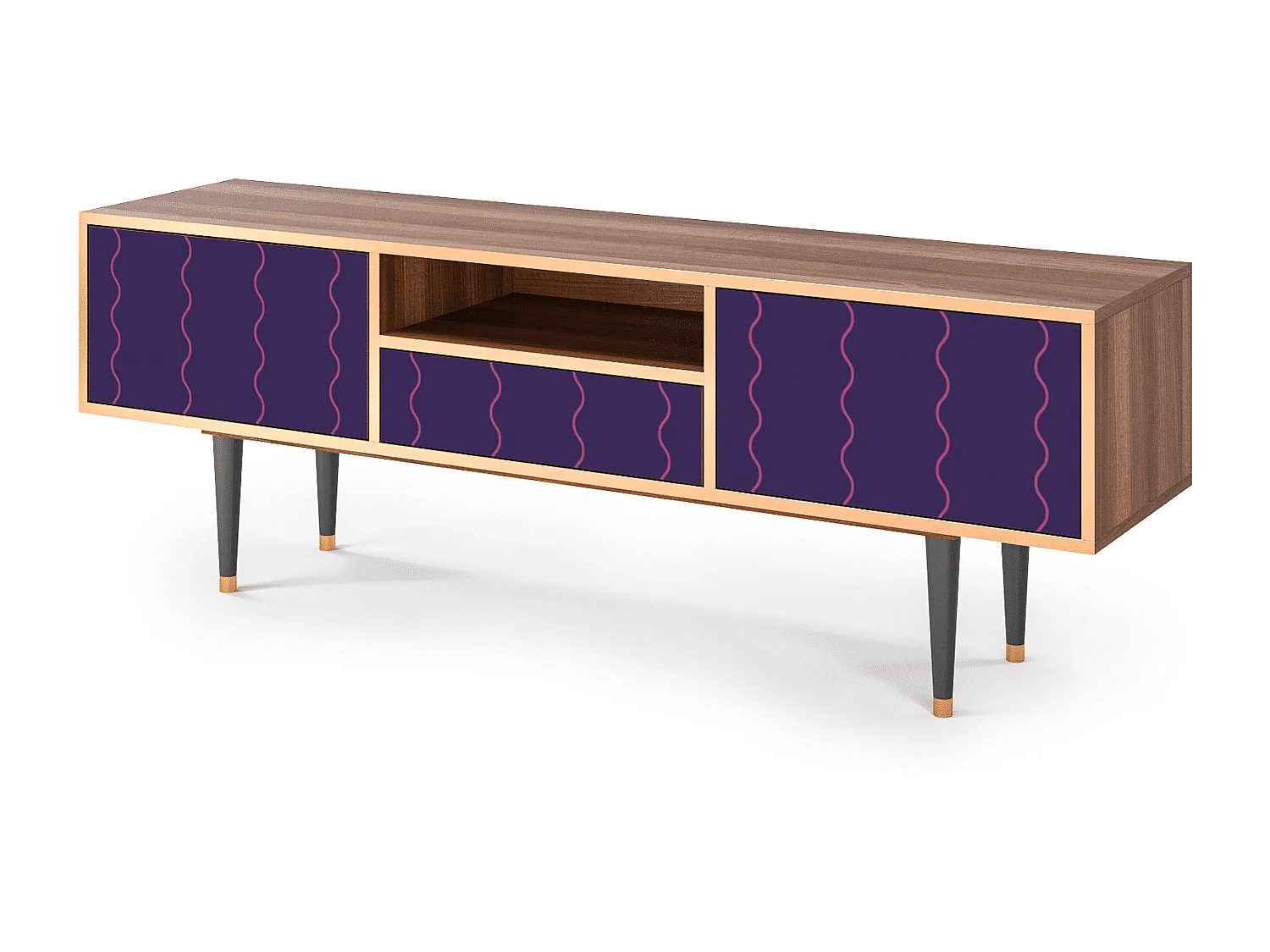 Meuble TV - 170х59х41 cm - T6 - Grape Maccaroni, Noyer
