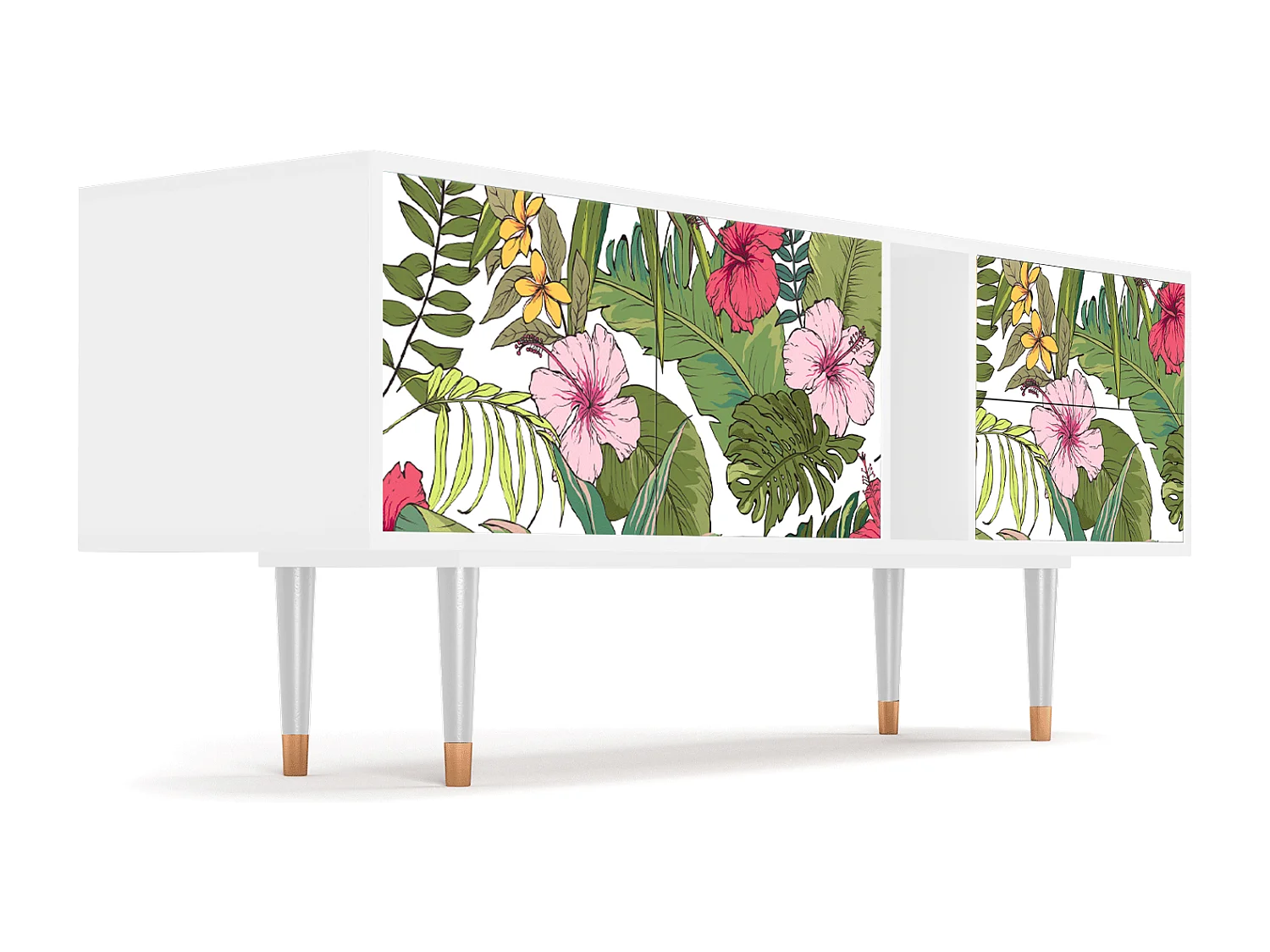 TV-Möbel - 170х69х48 cm - T1 - Verdant Tropics, Weiß