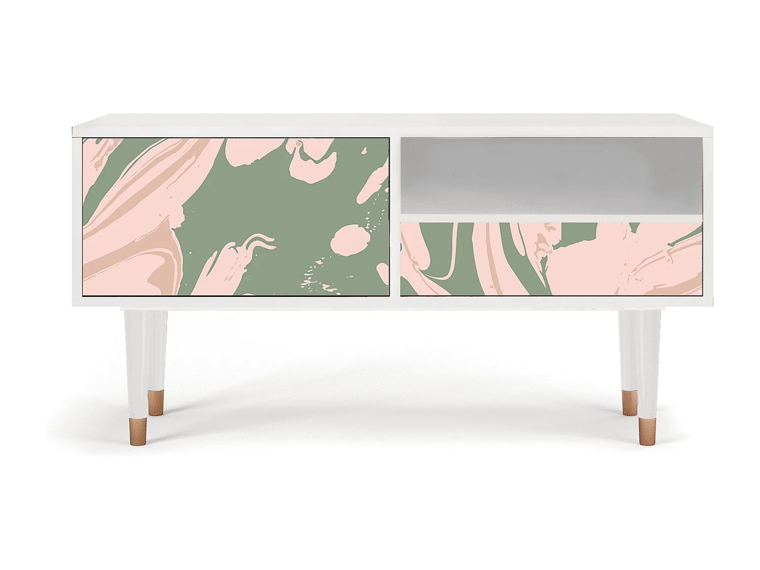 Mueble de TV - 115х59х48 cm - T3 - Aquarelle, Blanco