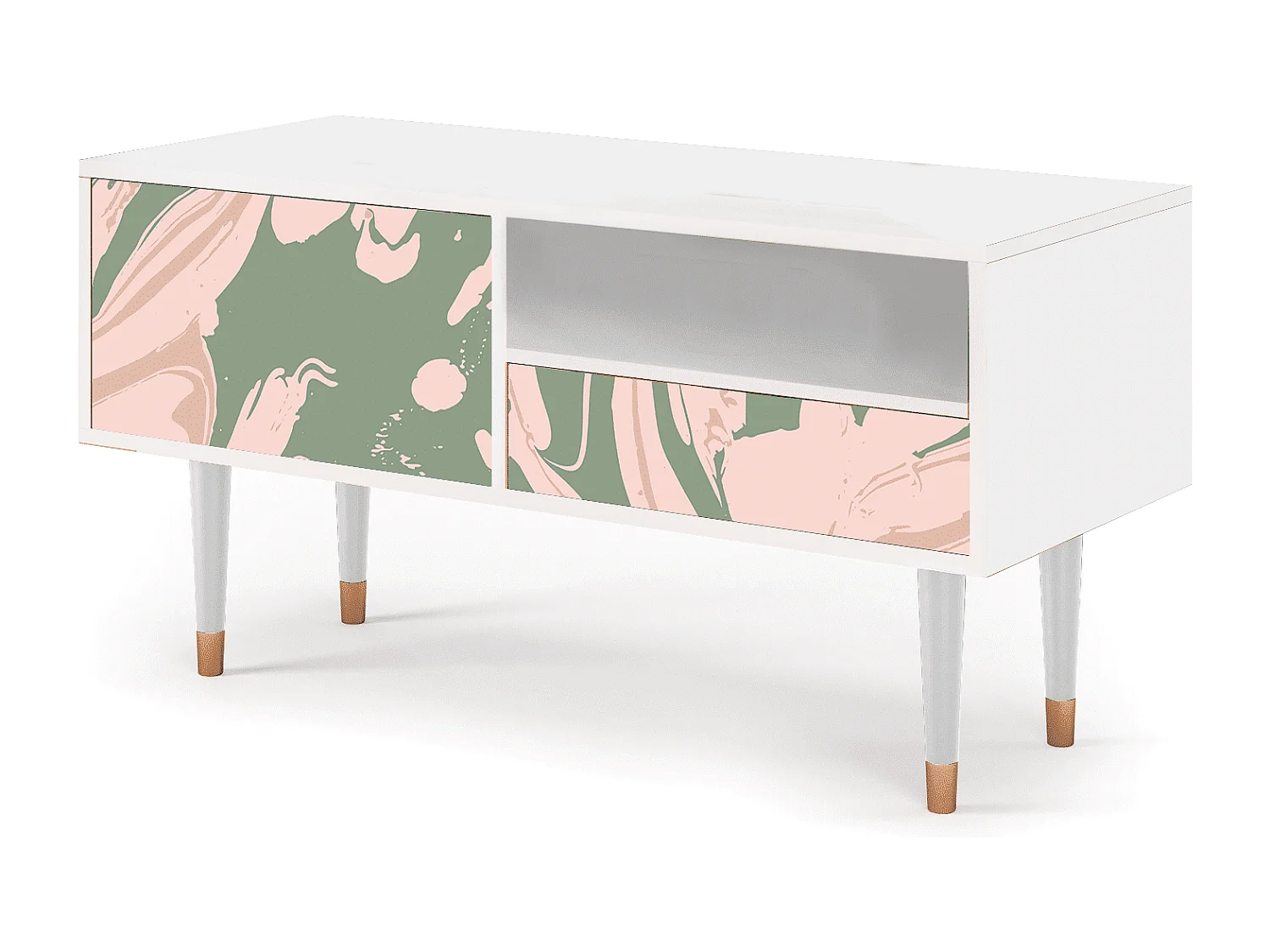 Mueble de TV - 115х59х48 cm - T3 - Aquarelle, Blanco
