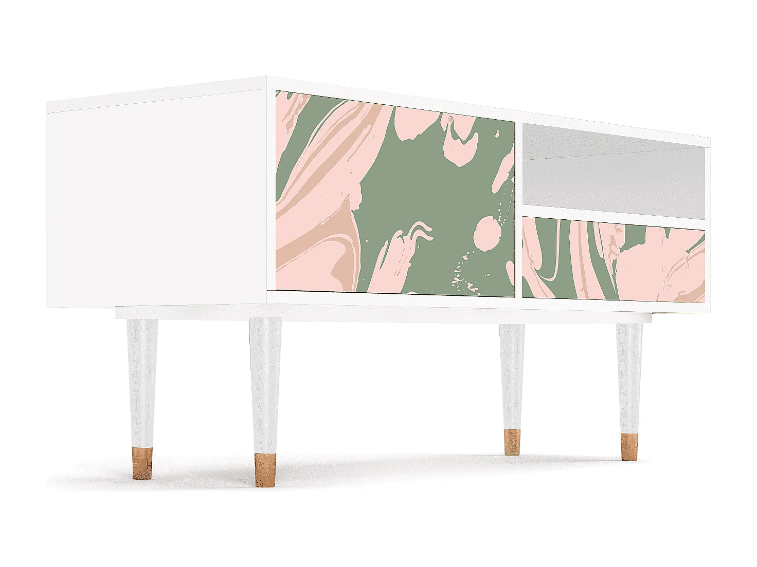 Mobile TV - 115х59х48 cm - T3 - Aquarelle, Bianco