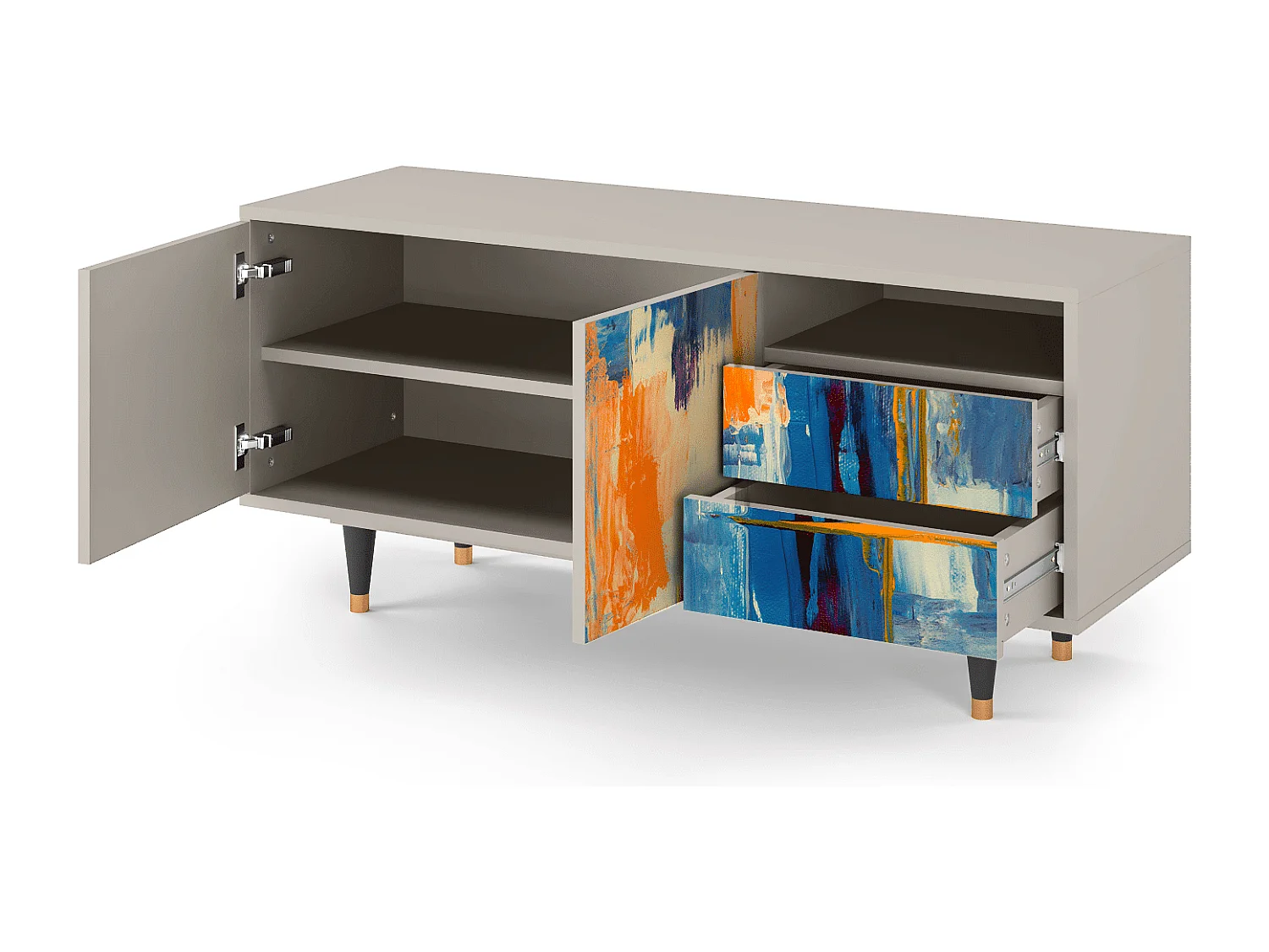 Mueble de TV - 125х56х41 cm - T7 - Abstract Expressionism, Arena