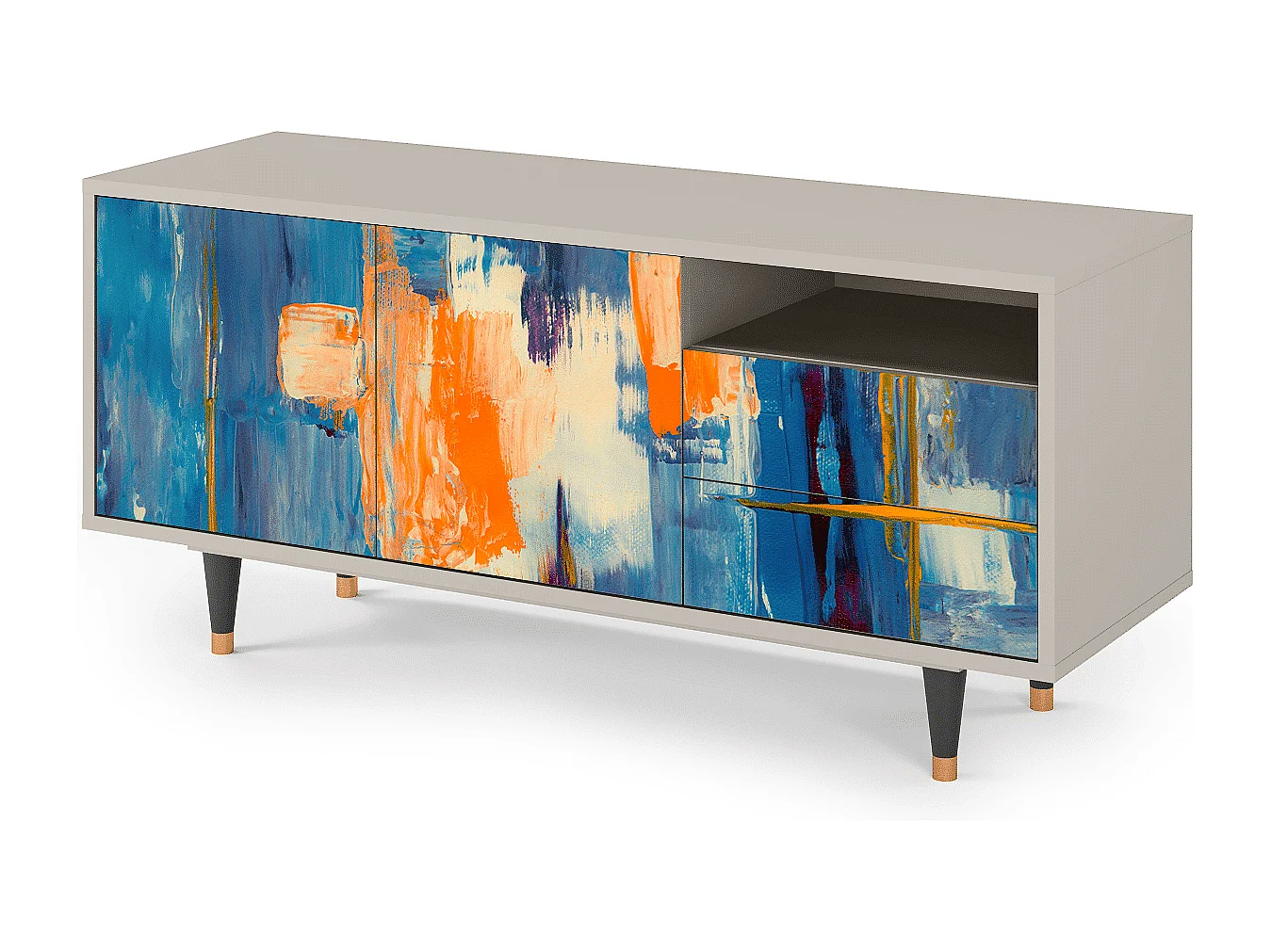 TV-meubel - 125х56х41 cm - T7 - Abstract Expressionism, Zand