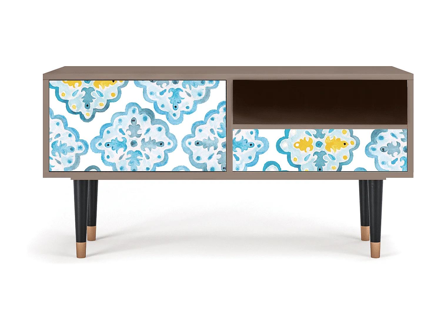 Mobile TV - 115х59х48 cm - T3 - Portugese tiles, Latte