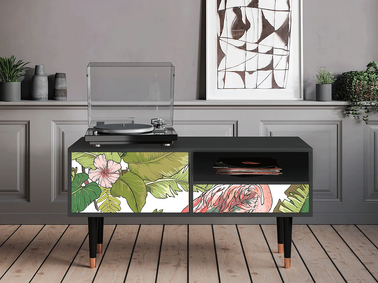 TV-Möbel - 115х59х48 cm - T3 - Sweet Flamingo, Anthrazit