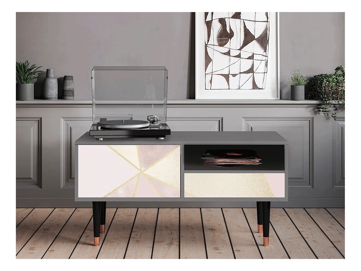 TV-meubel - 115х59х48 cm - T3 - Cosmopolitan Diva, Grijs