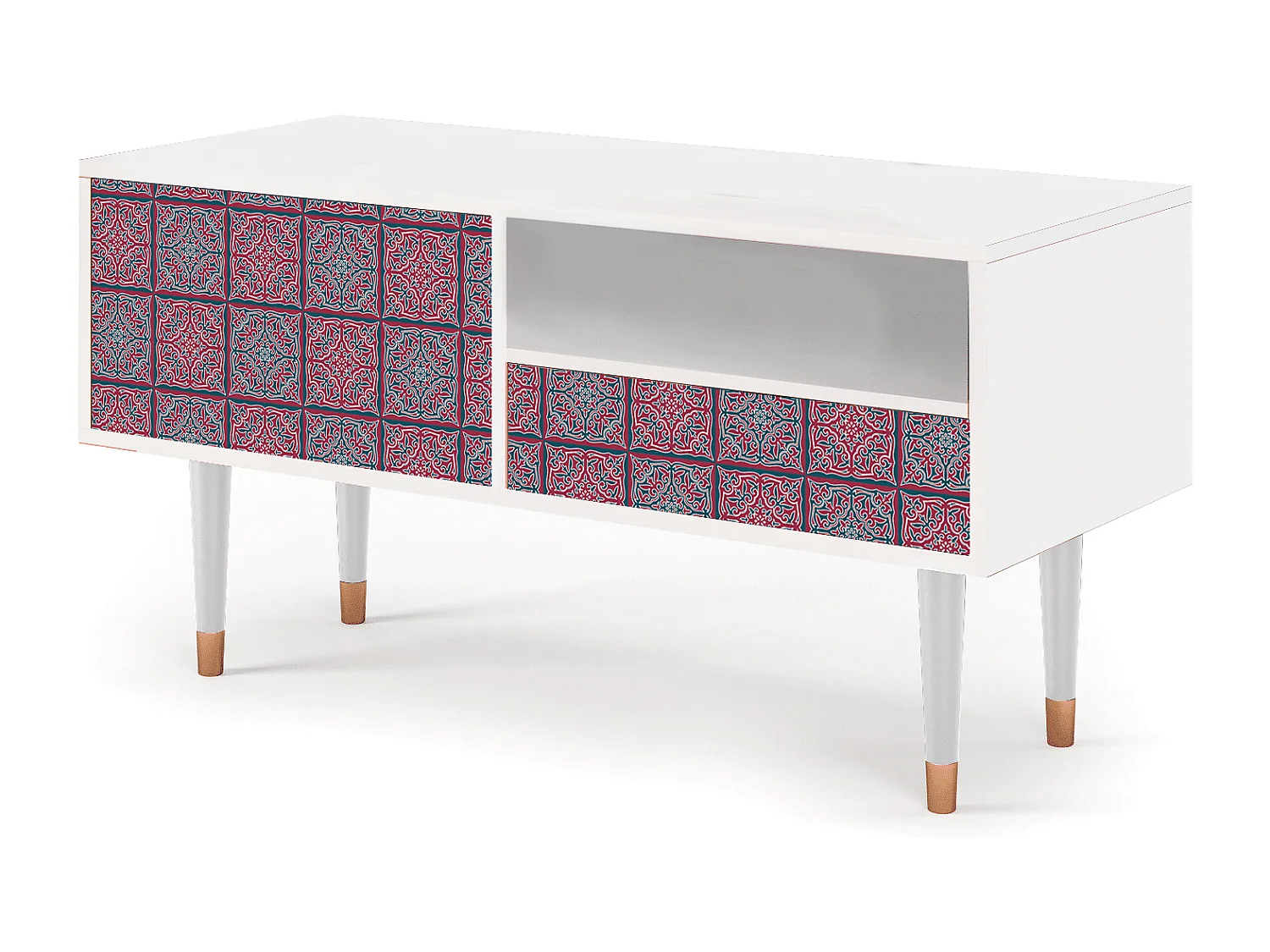 Mueble de TV - 115х59х48 cm - T3 - Riviera Mosaic, Branco