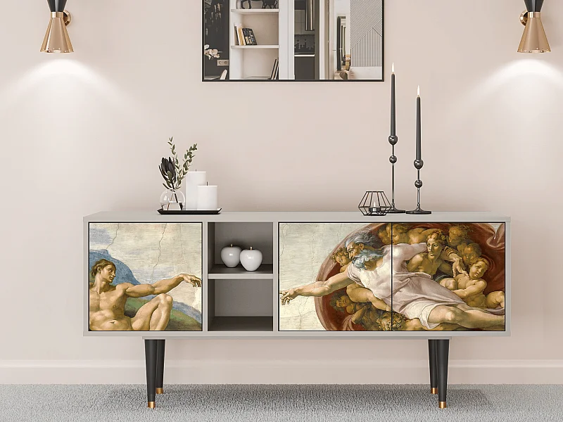 Meuble TV - 150х69х41 cm - T5 - The Creation of Adam, Sable