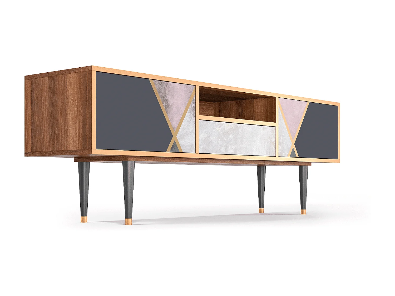 Meuble TV - 170х59х41 cm - T6 - Ideal Harmony, Noyer