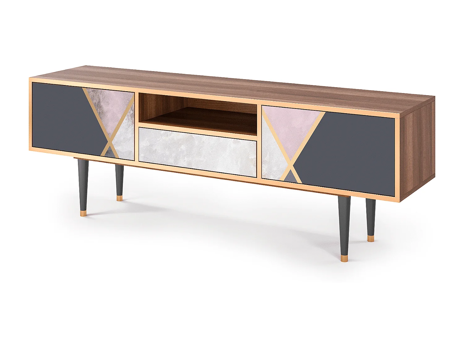 Meuble TV - 170х59х41 cm - T6 - Ideal Harmony, Noyer