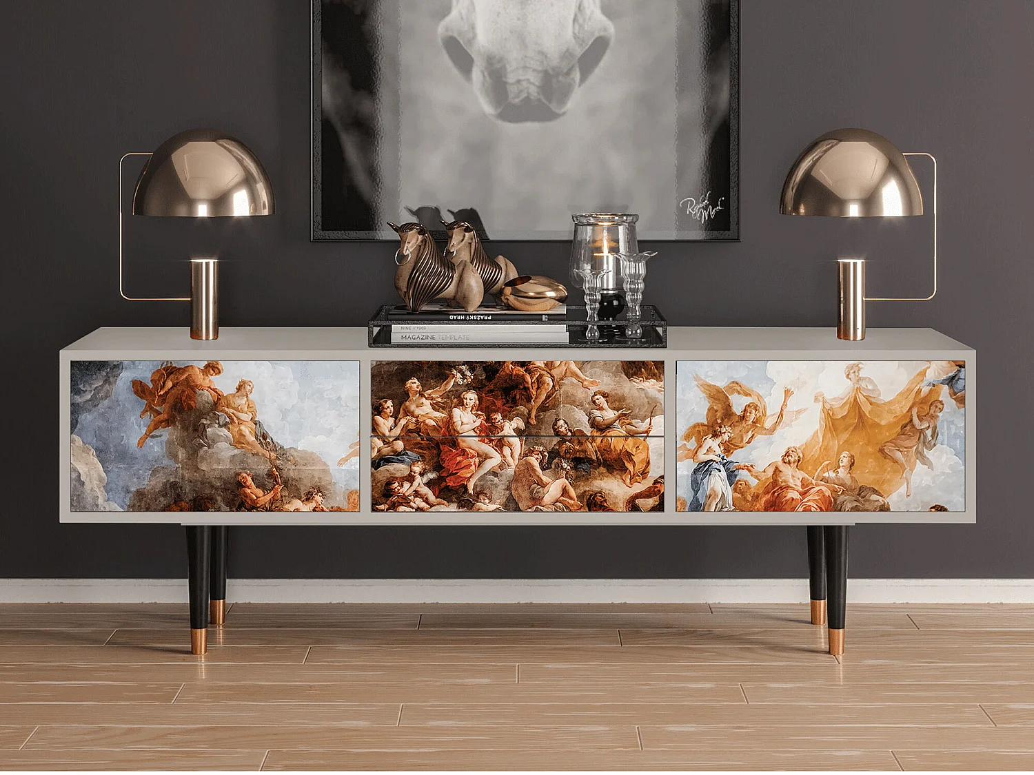 Mueble de TV - 170х59х48 cm - T4 - Versailles, Areia