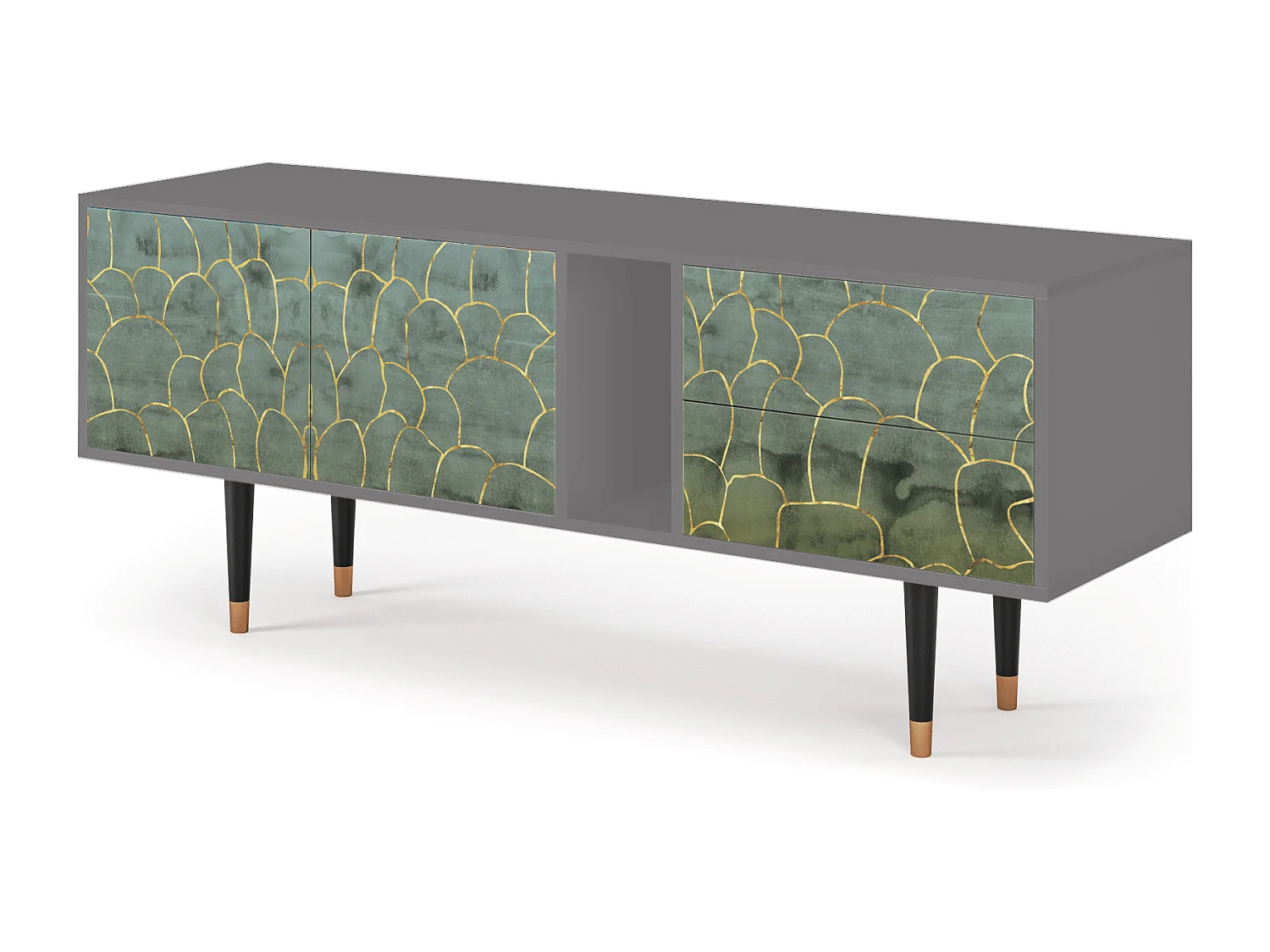 Meuble TV - 170х69х48 cm - T1 - Magnificent Water Lily, Gris