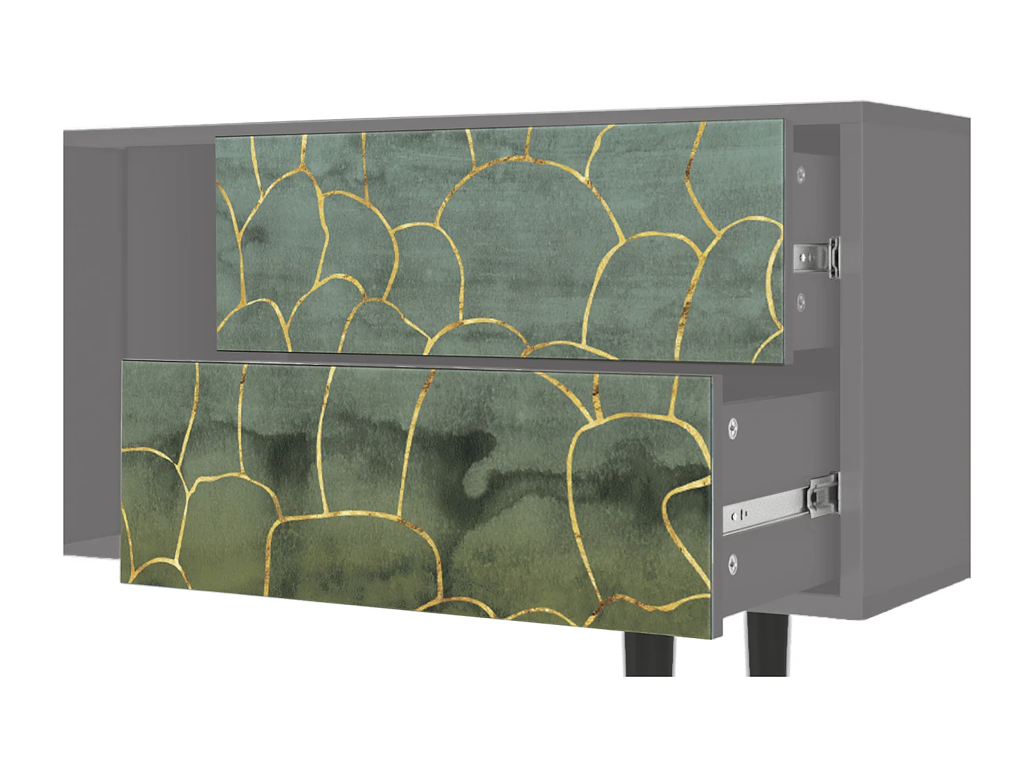 Meuble TV - 170х69х48 cm - T1 - Magnificent Water Lily, Gris