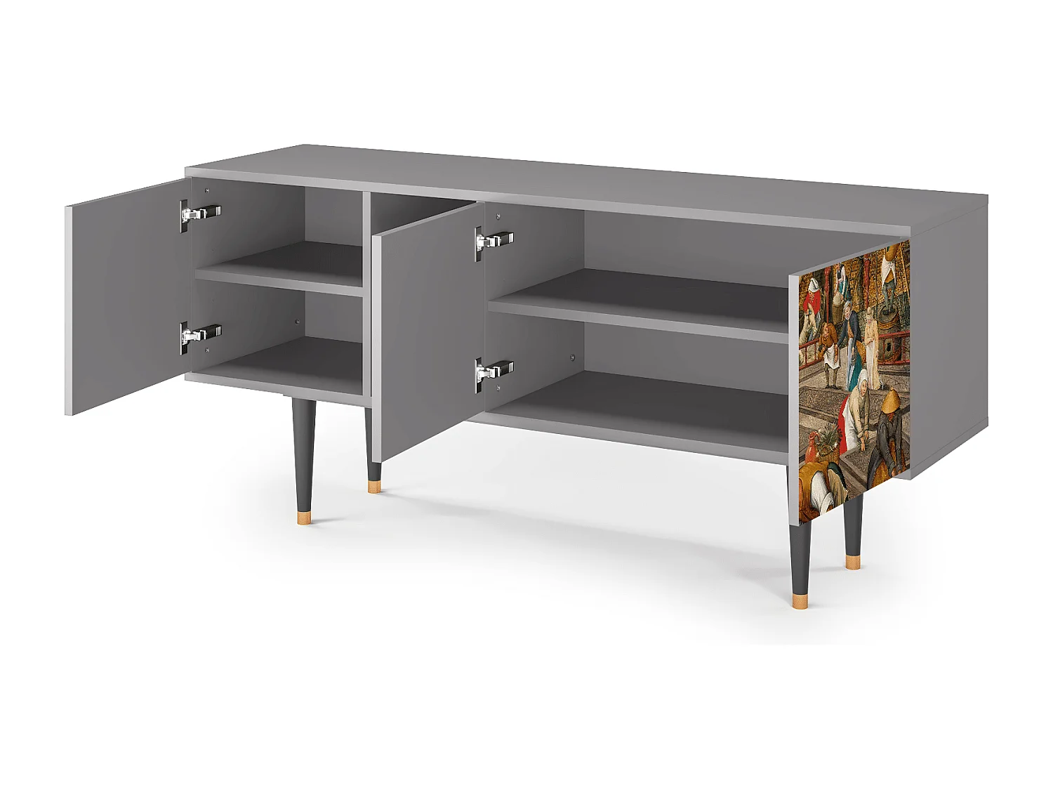 Szafka RTV - 150х69х41 cm - T5 - The Younger - Spring, Szary