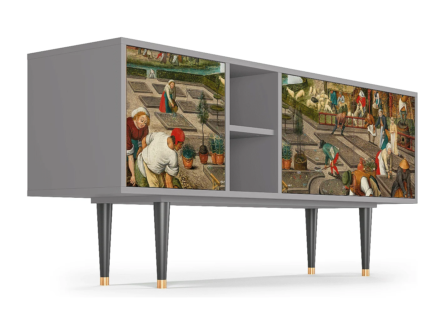 Meuble TV - 150х69х41 cm - T5 - The Younger - Spring, Gris