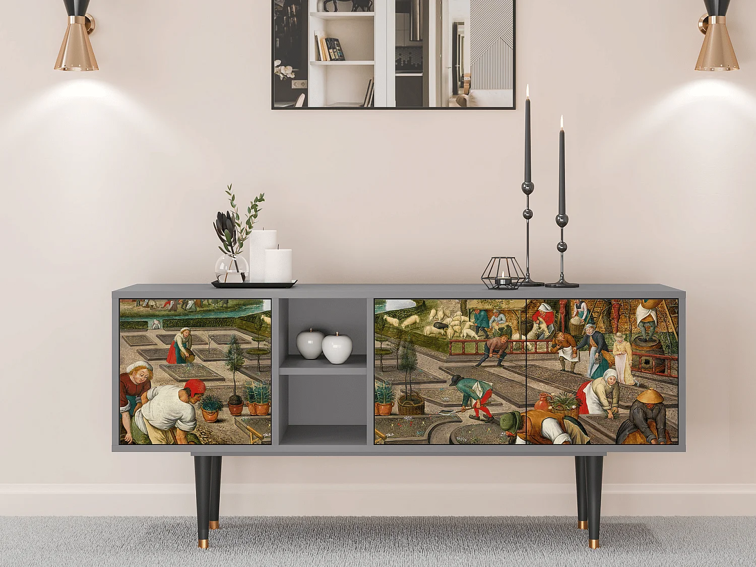 Mobile TV - 150х69х41 cm - T5 - The Younger - Spring, Grigio