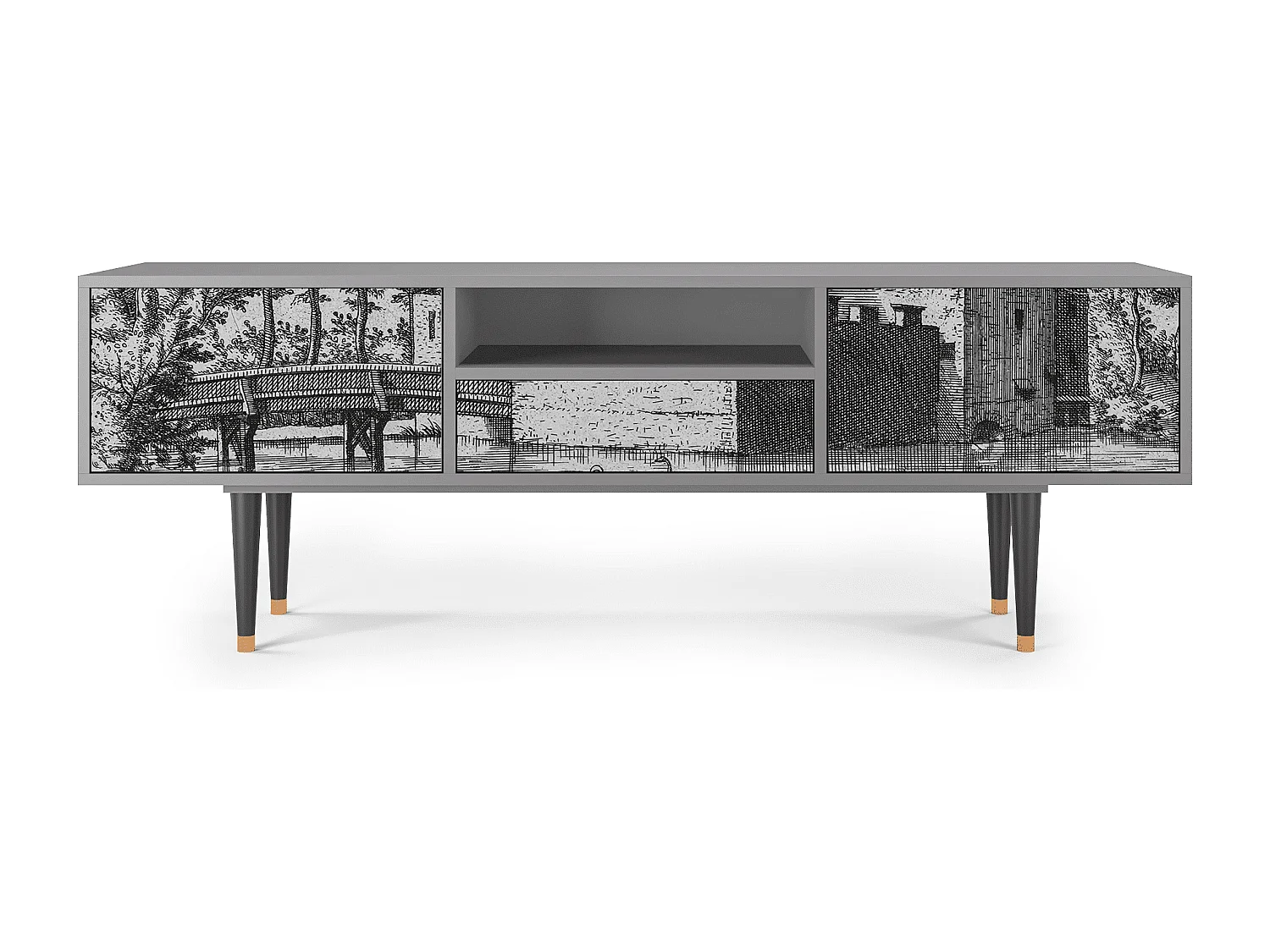 Meuble TV - 170х59х41 cm - T6 - Castle by Breugel, Gris