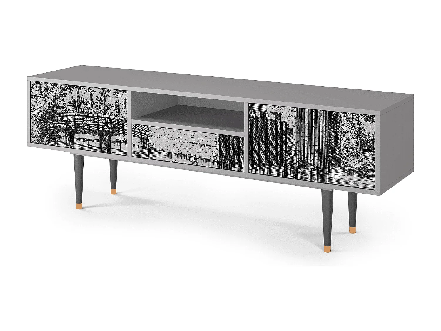 Meuble TV - 170х59х41 cm - T6 - Castle by Breugel, Gris