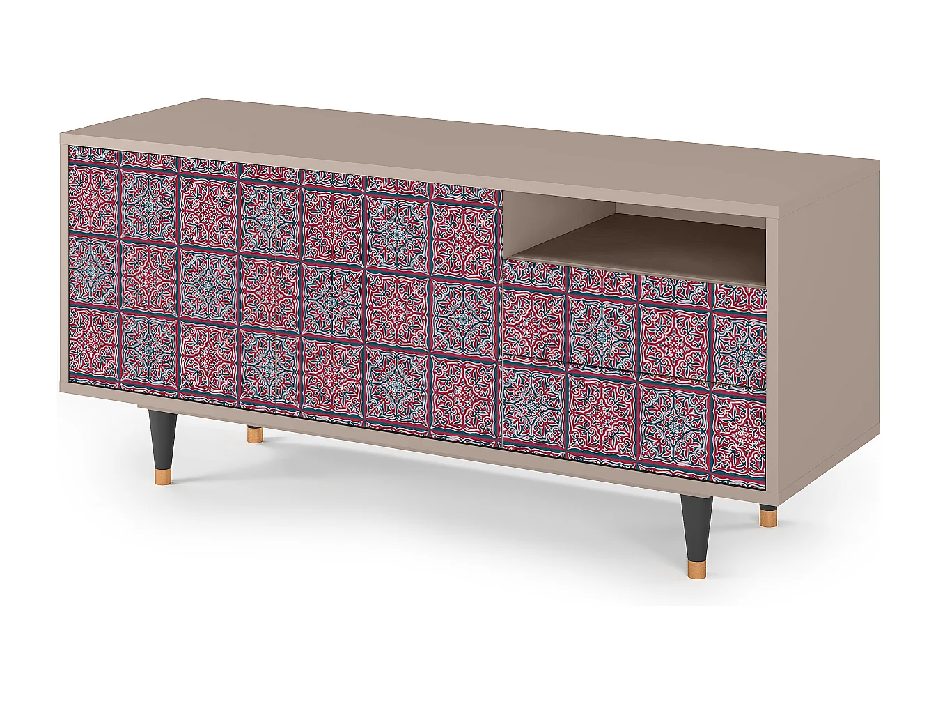 Meuble TV - 125х56х41 cm - T7 - Riviera Mosaic, Latte