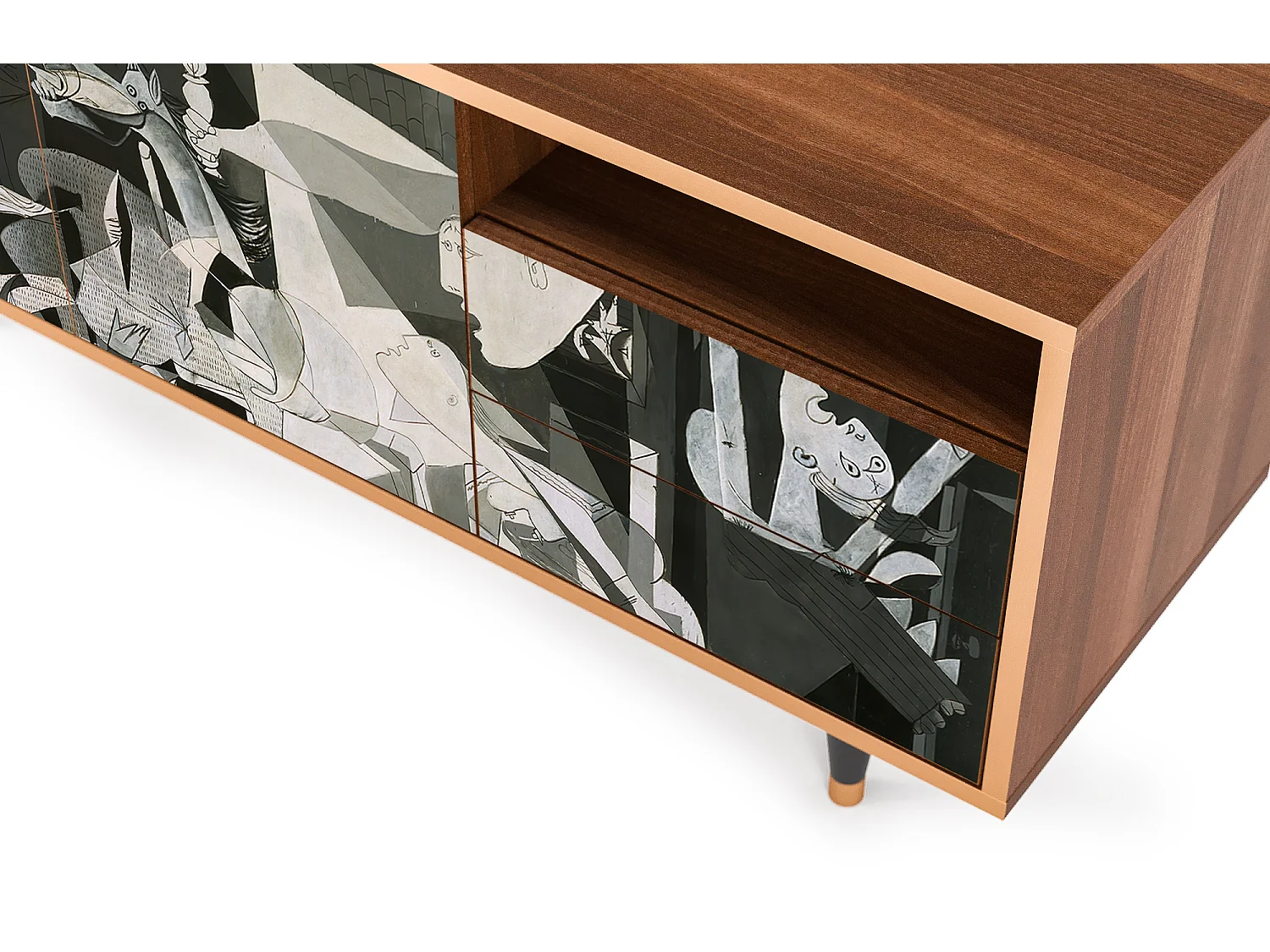 Meuble TV - 125х56х41 cm - T7 - Guernica by Picasso, Noyer