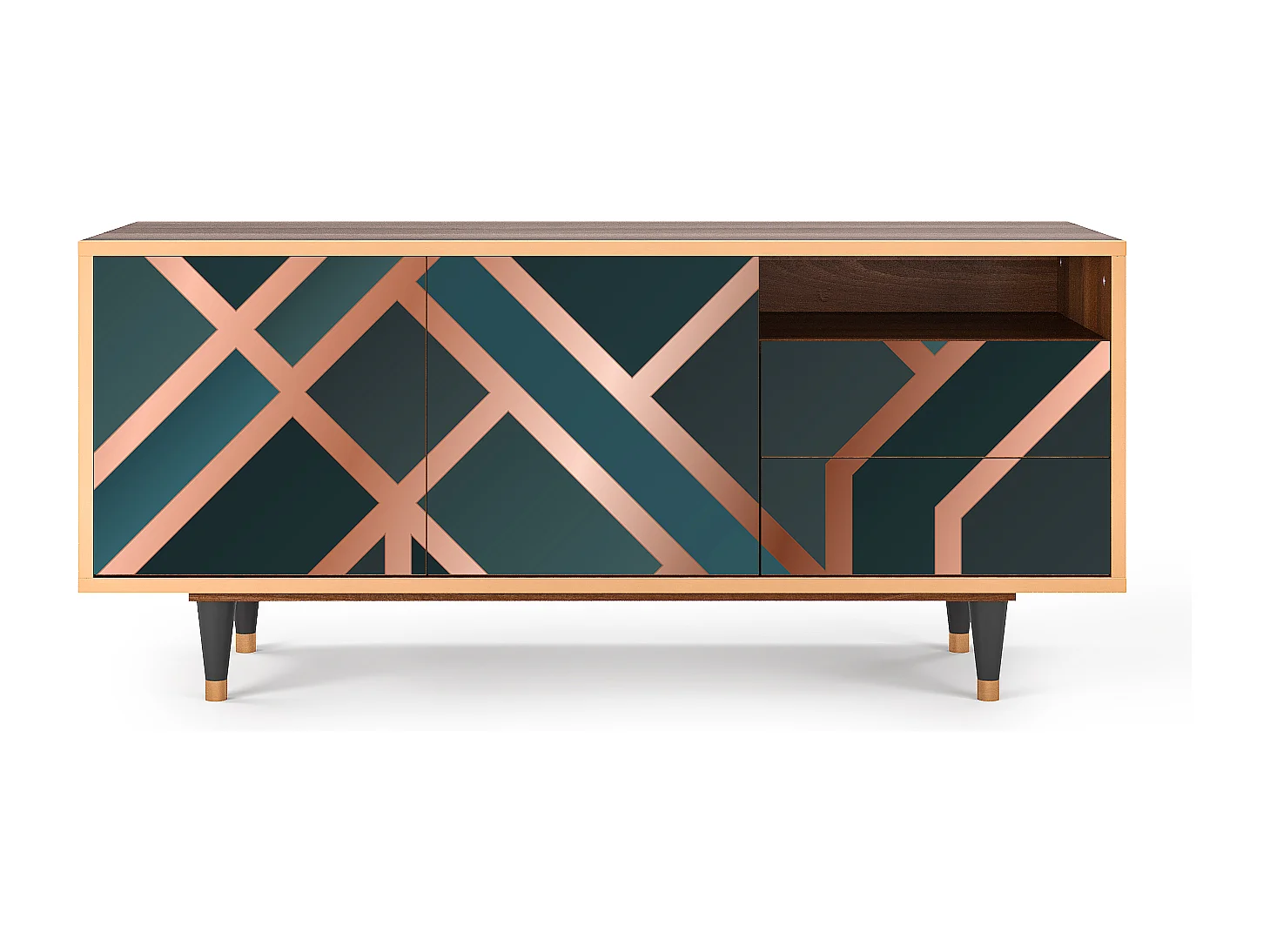 Meuble TV - 125х56х41 cm - T7 - Bronze Crossroad, Noyer