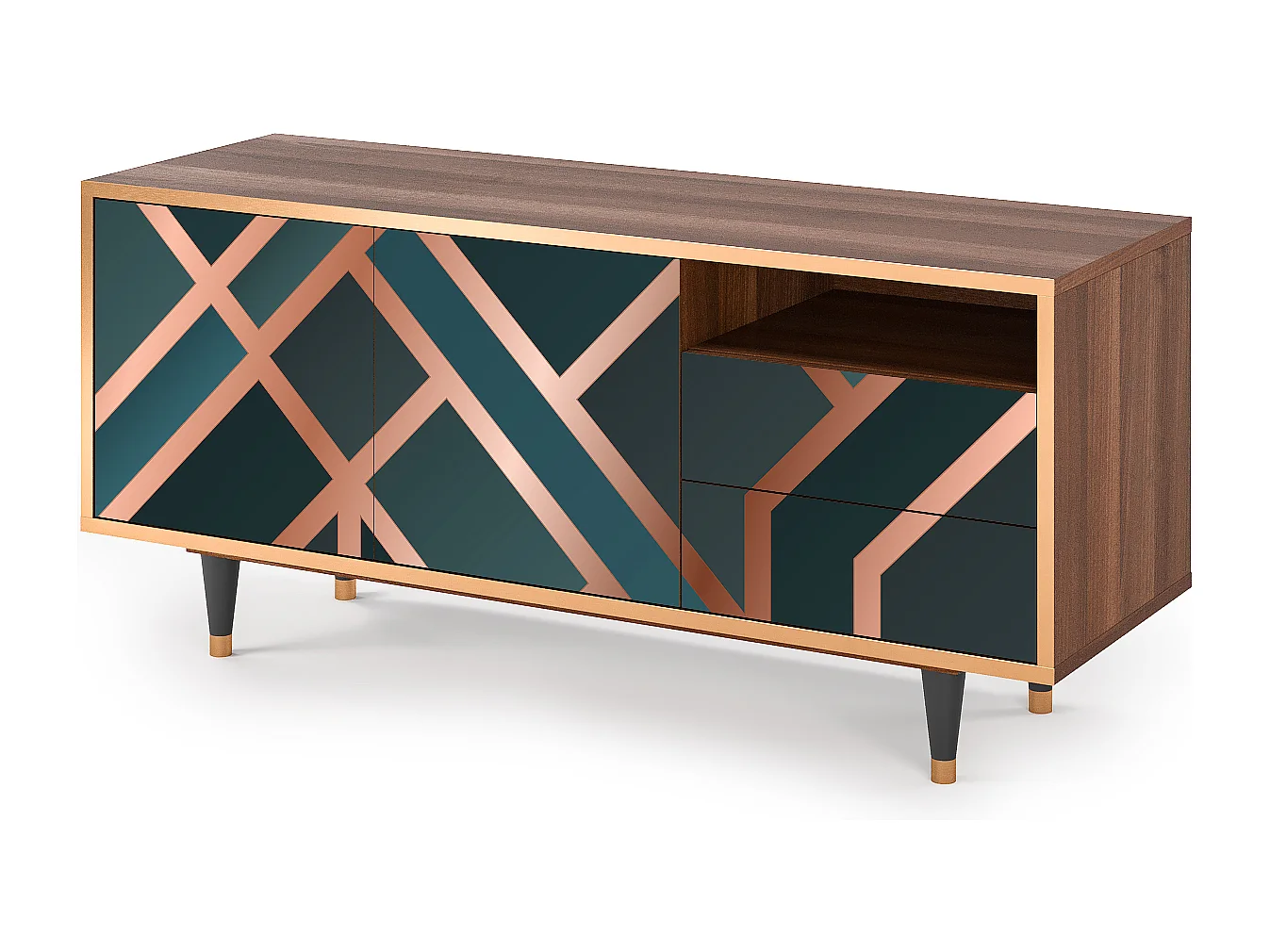 Meuble TV - 125х56х41 cm - T7 - Bronze Crossroad, Noyer