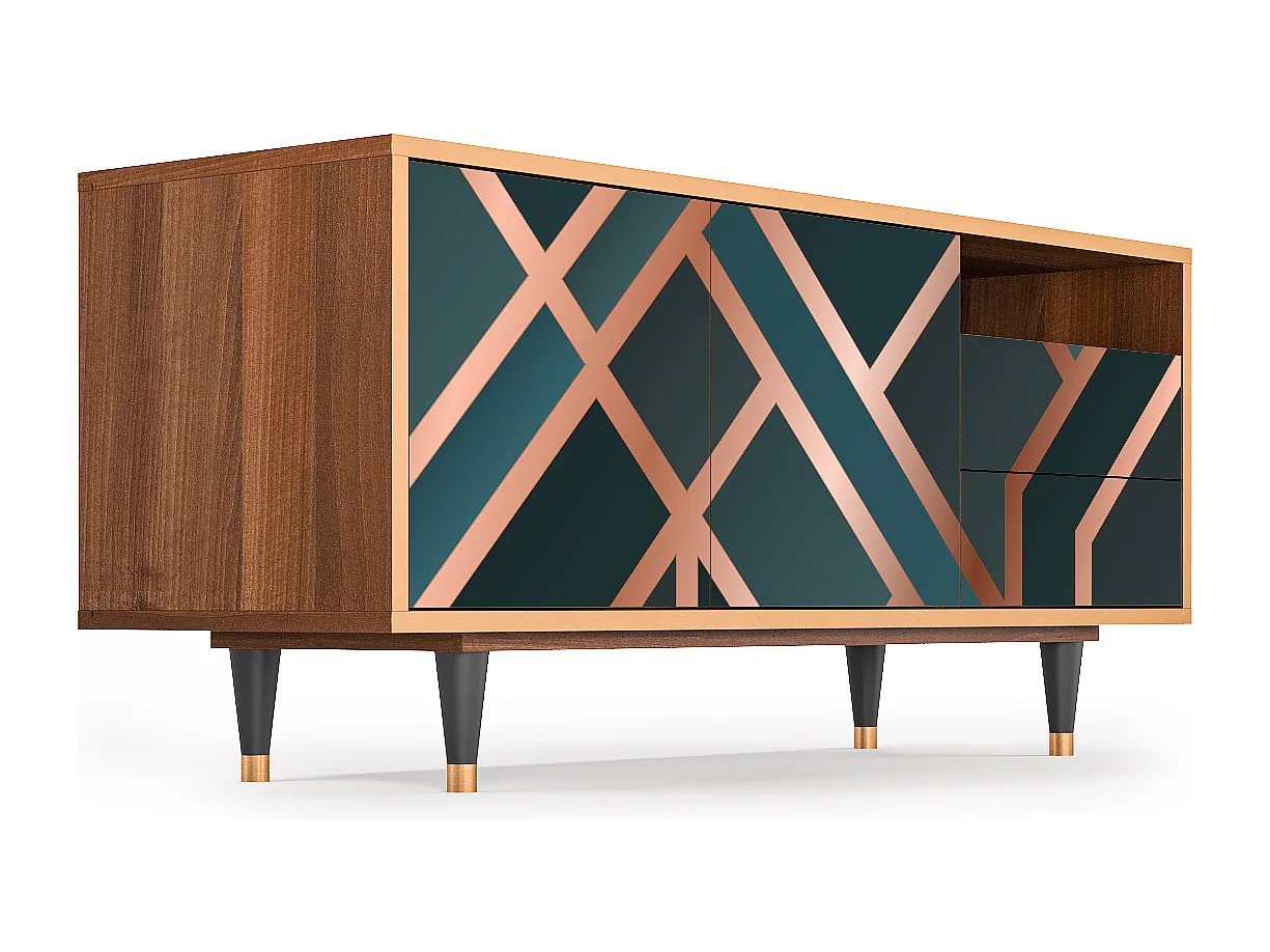 Meuble TV - 125х56х41 cm - T7 - Bronze Crossroad, Noyer