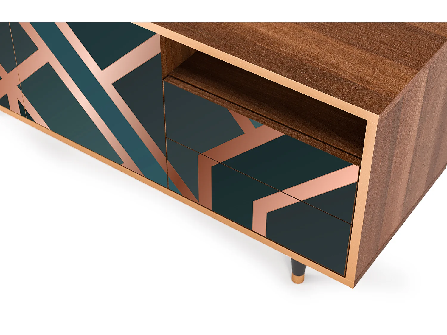 Meuble TV - 125х56х41 cm - T7 - Bronze Crossroad, Noyer