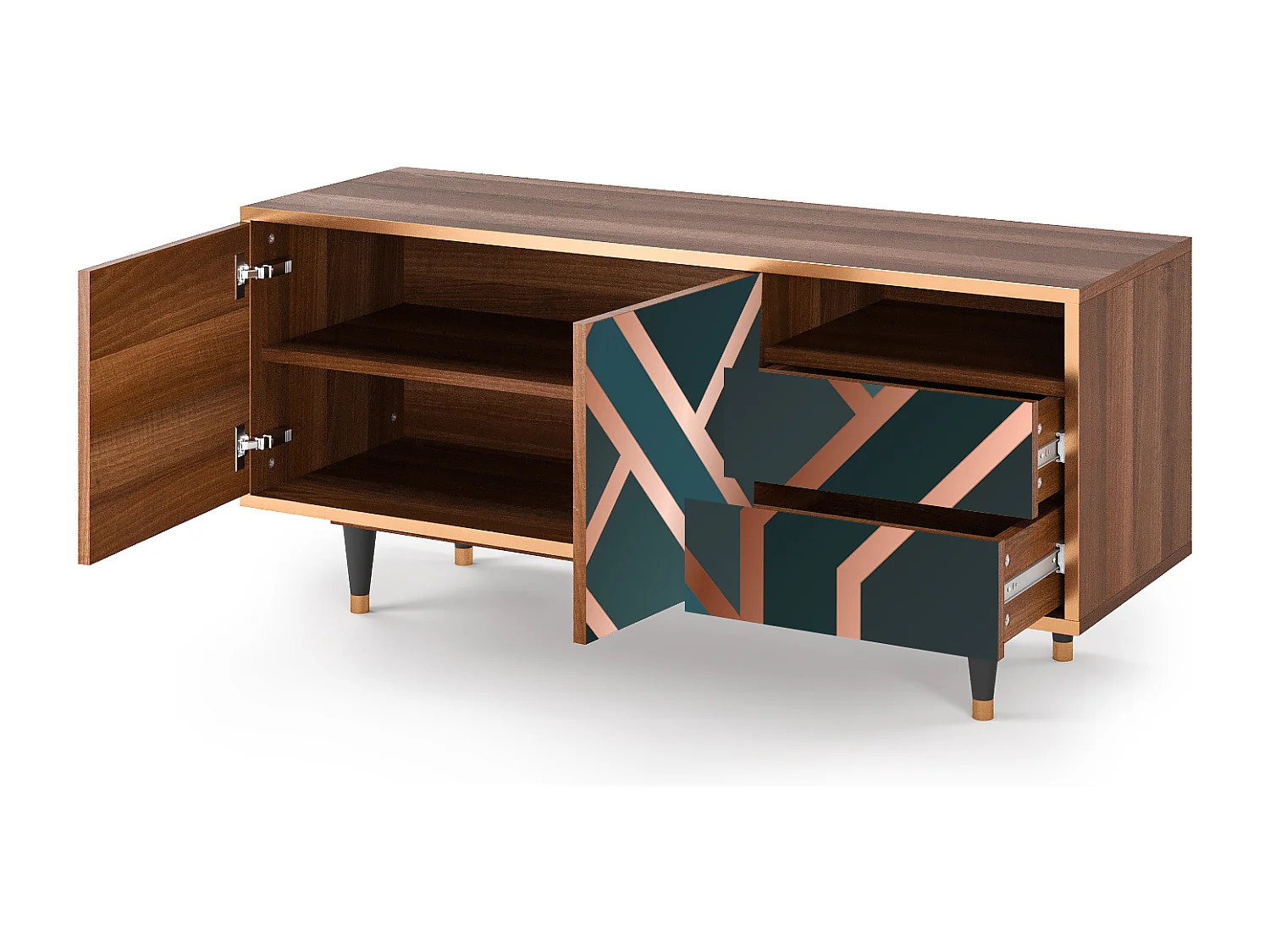 Meuble TV - 125х56х41 cm - T7 - Bronze Crossroad, Noyer