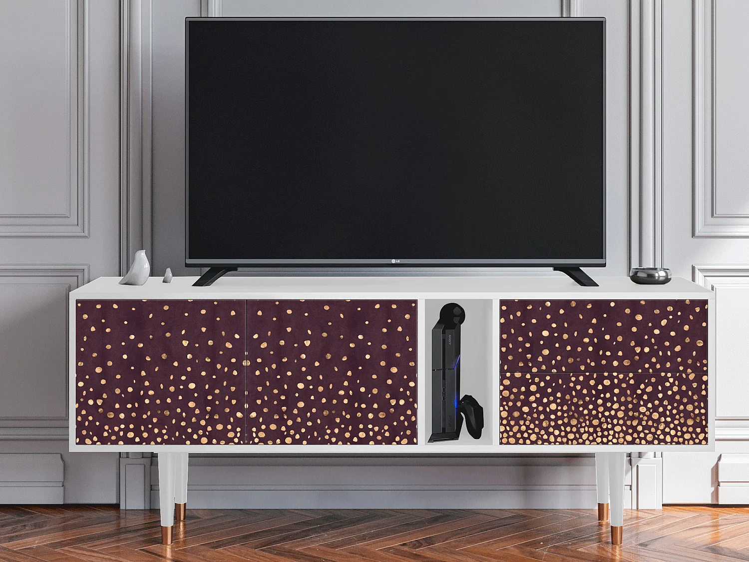 Mobile TV - 170х69х48 cm - T1 - Glowworms, Bianco