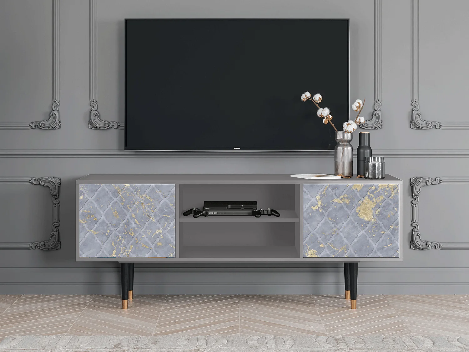 TV-Möbel - 170х69х48 cm - T2 - Golden Smoke, Grau