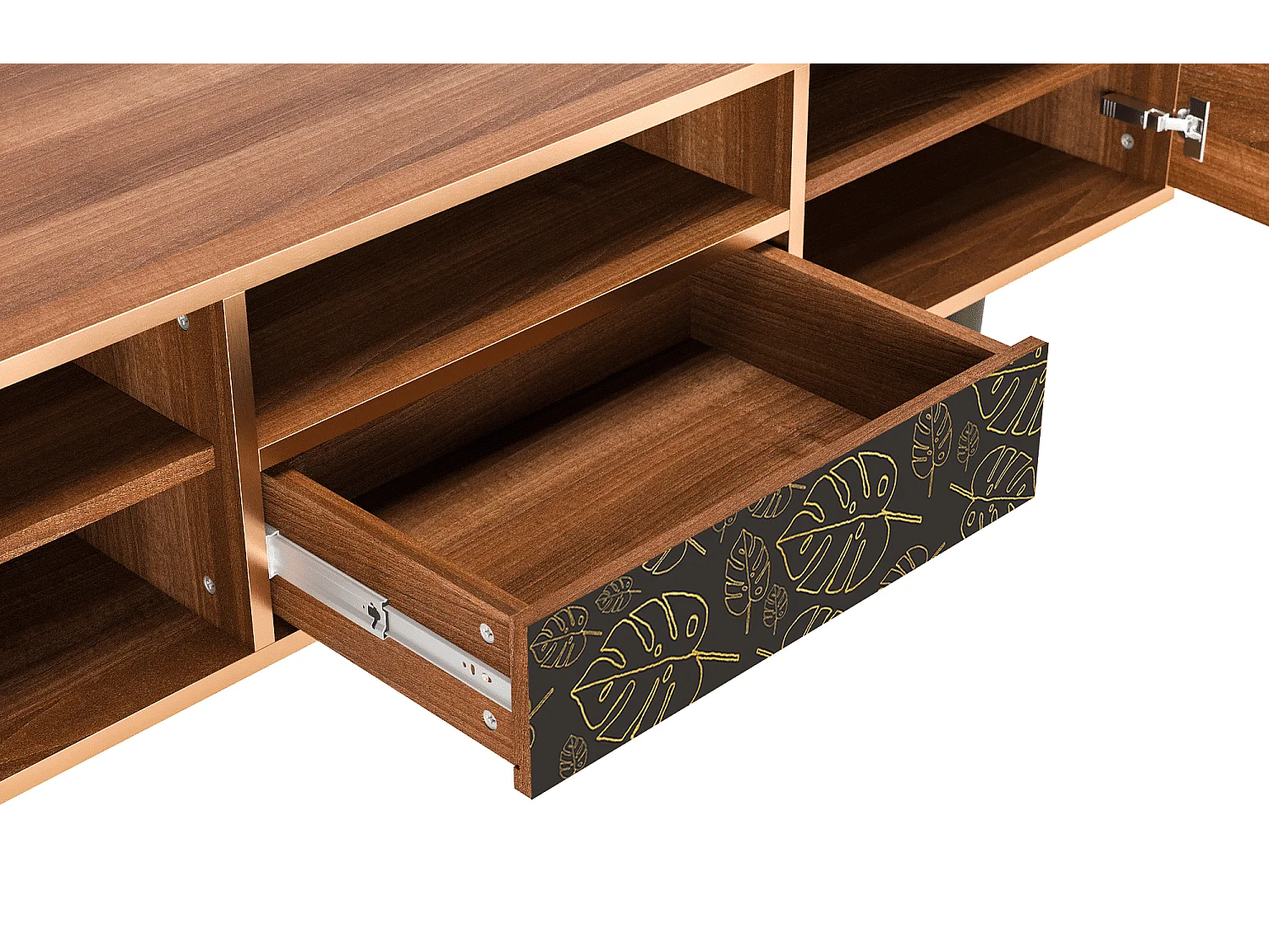 Meuble TV - 170х59х41 cm - T6 - Fall Of The Leaves, Noyer