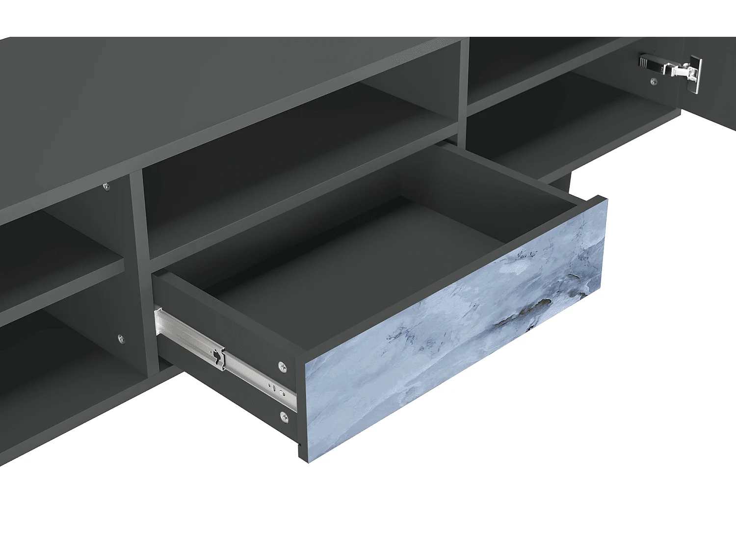 Mobile TV - 170х59х41 cm - T6 - Feather Ice, Antracite