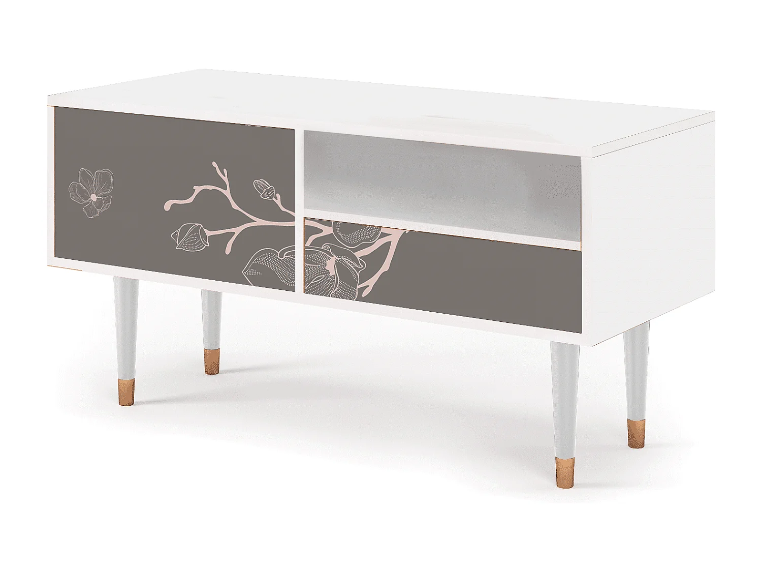 TV-meubel - 115х59х48 cm - T3 - Cherry Blossom, Wit