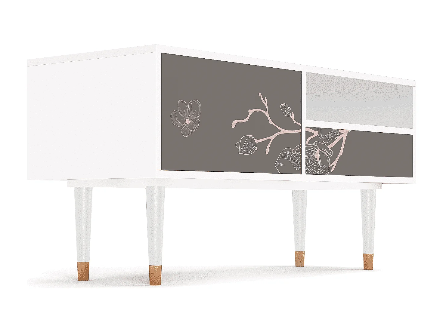 TV-meubel - 115х59х48 cm - T3 - Cherry Blossom, Wit